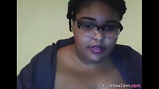 Ebony BBW Masturbating Her Pink Pussy betterment Webcam