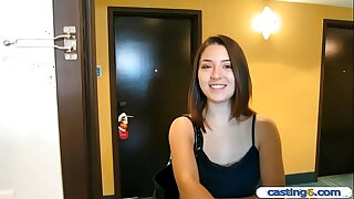 Unaffected teenie with a boyfriend personify casting fuck for cash